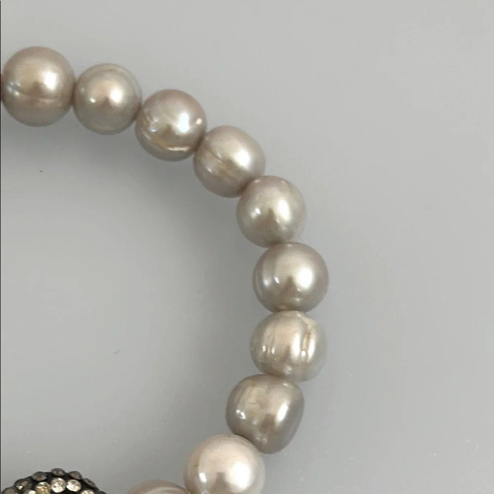 Vintage Freshwater Pearl Bracelet with Silver Accents